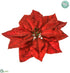 Silk Plants Direct Metallic Crackle-Finished Poinsettia - Red - Pack of 24