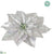 Metallic Crackle-Finished Poinsettia - Silver - Pack of 24
