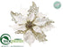 Silk Plants Direct Poinsettia With Clip - White Gold - Pack of 24