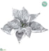 Silk Plants Direct Metallic Poinsettia - Silver - Pack of 12
