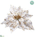 Silk Plants Direct Velvet Poinsettia - White Gold - Pack of 12
