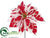 Poinsettia Pick - Peppermint - Pack of 12