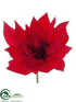 Silk Plants Direct Glittered Poinsettia Pick - Red - Pack of 12