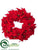 Poinsettia Wreath - Red Red - Pack of 4
