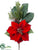 Poinsettia, Pine Cone, Pine Spray - Red Green - Pack of 6