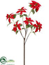 Silk Plants Direct Poinsettia Branch - Red - Pack of 4