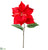 Majestive Velvet Poinsettia Spray - Red Burgundy - Pack of 12