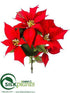 Silk Plants Direct Velvet Poinsettia Spray - Red - Pack of 12