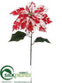 Silk Plants Direct Poinsettia Spray - Peppermint - Pack of 12