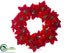 Silk Plants Direct Poinsettia Wreath - Red - Pack of 2