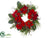 Poinsettia, Pine Cone, Pine Wreath - Red Green - Pack of 2