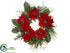 Silk Plants Direct Poinsettia, Pine Cone, Pine Wreath - Red Green - Pack of 2