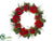 Poinsettia, Pine Cone, Pine Wreath - Red Green - Pack of 1