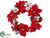 Poinsettia, Pine, Berry Wreath - Red White - Pack of 2