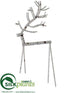 Silk Plants Direct Metal Reindeer - White Brown - Pack of 4