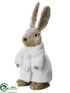 Silk Plants Direct Bunny With Fur Coat - Brown White - Pack of 2