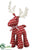 Merry Christmas Reindeer - Red White - Pack of 1