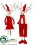 Silk Plants Direct Mr. & Mrs. Reindeer - Red White - Pack of 1