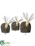 Silk Plants Direct Reindeer Table Décor - White Beige - Pack of 2