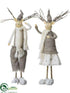 Silk Plants Direct Mr. And Mrs. Reindeer - White Beige - Pack of 6