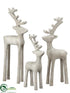 Silk Plants Direct Reindeer - White Antique - Pack of 4