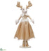 Silk Plants Direct Ballerina Reindeer - Gold White - Pack of 6