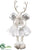 Reindeer Angel - Silver White - Pack of 6