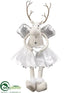Silk Plants Direct Reindeer Angel - Silver White - Pack of 6