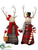 Mr. & Mrs. Reindeer - Red Gray - Pack of 3