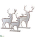 Silk Plants Direct Reindeer Table Top - Silver - Pack of 4