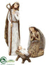 Silk Plants Direct Nativity Set - Brown Whitewashed - Pack of 2