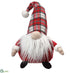 Silk Plants Direct Plaid Santa - Red White - Pack of 6