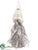 Santa - White Glittered - Pack of 2