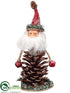Silk Plants Direct Pinecone Santa - Brown Red - Pack of 6