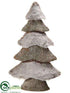 Silk Plants Direct Glitter Sisal Christmas Tree Table Top - Brown - Pack of 4