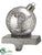 Ornament Ball Stocking Holder - Silver Antique - Pack of 6