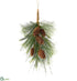Silk Plants Direct Pine Door Swag With Pine Cone - Green Brown - Pack of 4