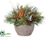 Silk Plants Direct Pine Arrangement - Green Brown - Pack of 1