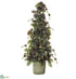 Silk Plants Direct Pine Cone, Norway Spruce Topiary - Green Brown - Pack of 1