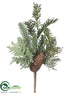 Silk Plants Direct Pine, Twig Spray - Green Brown - Pack of 12