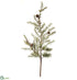 Silk Plants Direct Glittered Pine Cone, Pine Spray - Gray Ice - Pack of 12