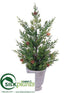 Silk Plants Direct Cedar, Pine Cone Tree - Green - Pack of 2