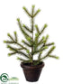 Silk Plants Direct Pine Topiary - Green - Pack of 4