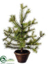 Silk Plants Direct Pine Topiary - Green - Pack of 2
