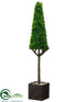 Silk Plants Direct Cypress Cone Topiary - Green - Pack of 3