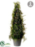 Silk Plants Direct Iced Cedar Cone Topiary - Green - Pack of 2