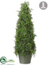 Silk Plants Direct Iced Cedar Cone Topiary - Green - Pack of 2