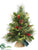 Pine, Cone, Berry Mini Tree - Green Red - Pack of 2
