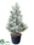 Silk Plants Direct Flocked Pine Tree - Green Snow - Pack of 6