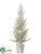 Glittered Pine Tree - White Green - Pack of 6